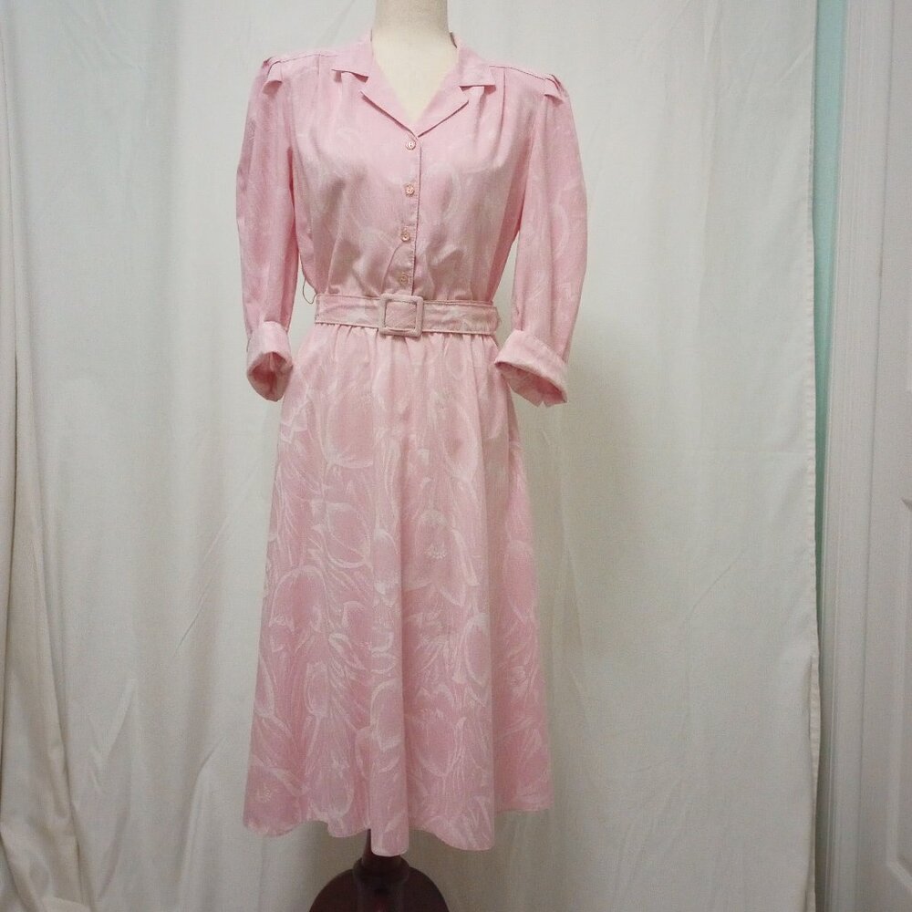 Vintage Stuart Alan Pink Floral Day Dress size 10